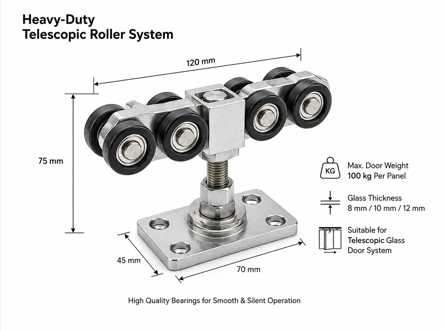 Heavy-Duty Telescopic Roller System